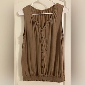 LOFT Sleeveless Brown Blouse